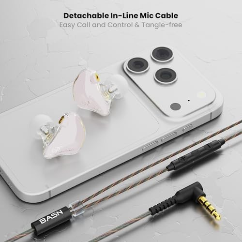 Triple Driver In-Ear Monitor Headphones, HiFi Stereo Earbuds with Powerful Bass,