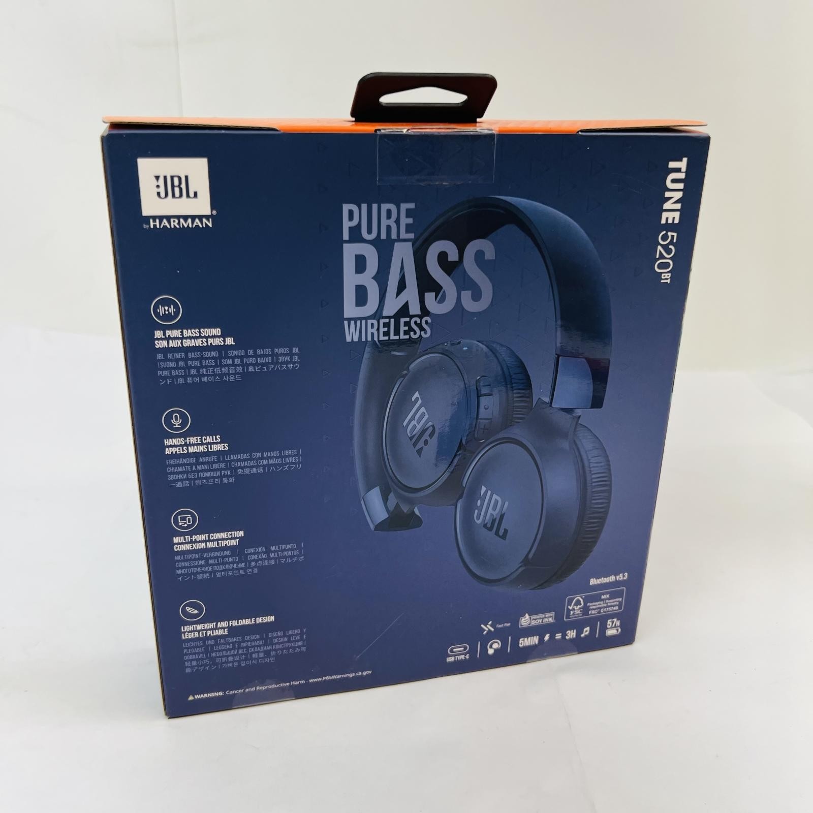 JBL Tune 520BT Wireless on-ear headphones with JBL Pure Bass sound