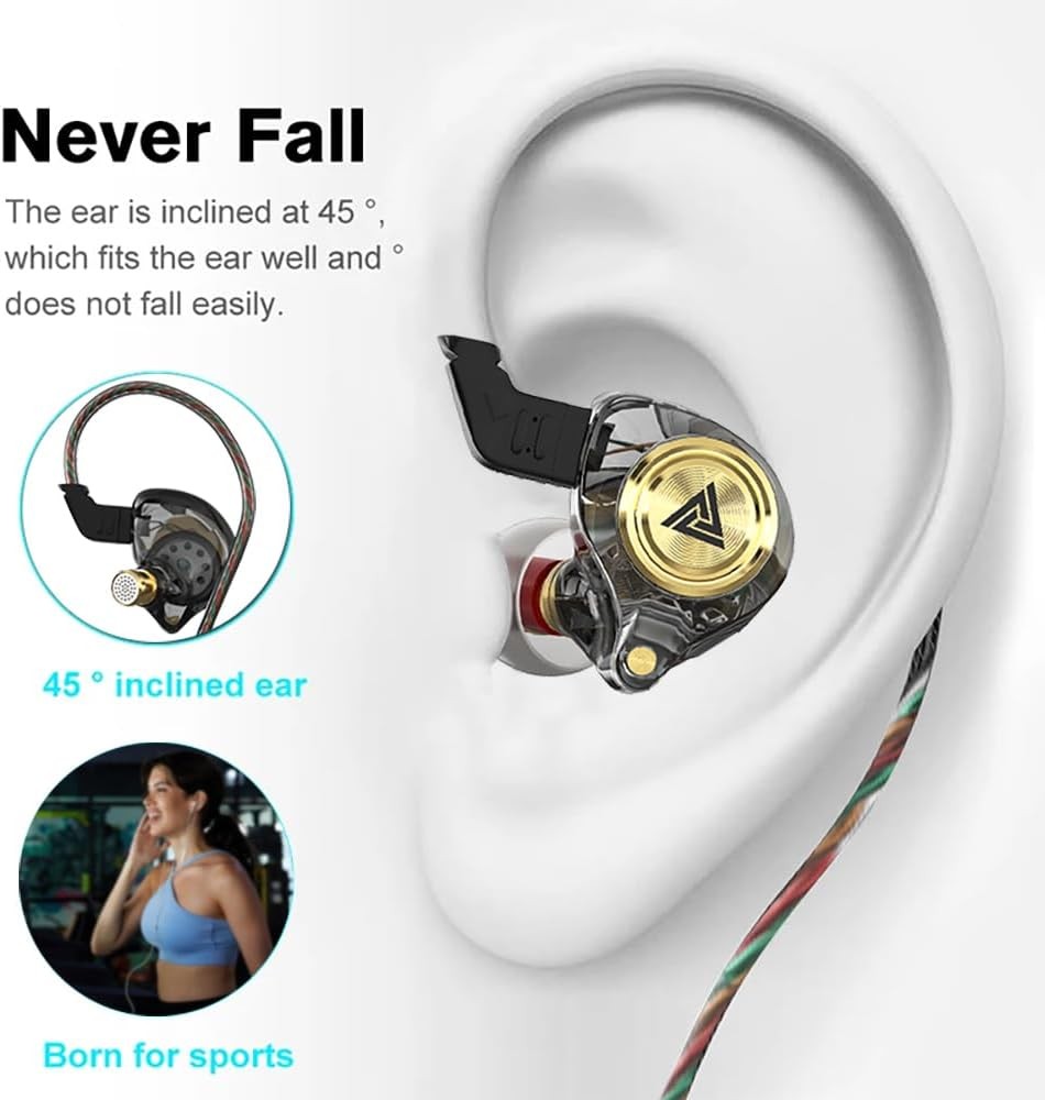 Wired Gaming Earbuds, Ak3file in Ear Monitors, Deep Bass Sound Black