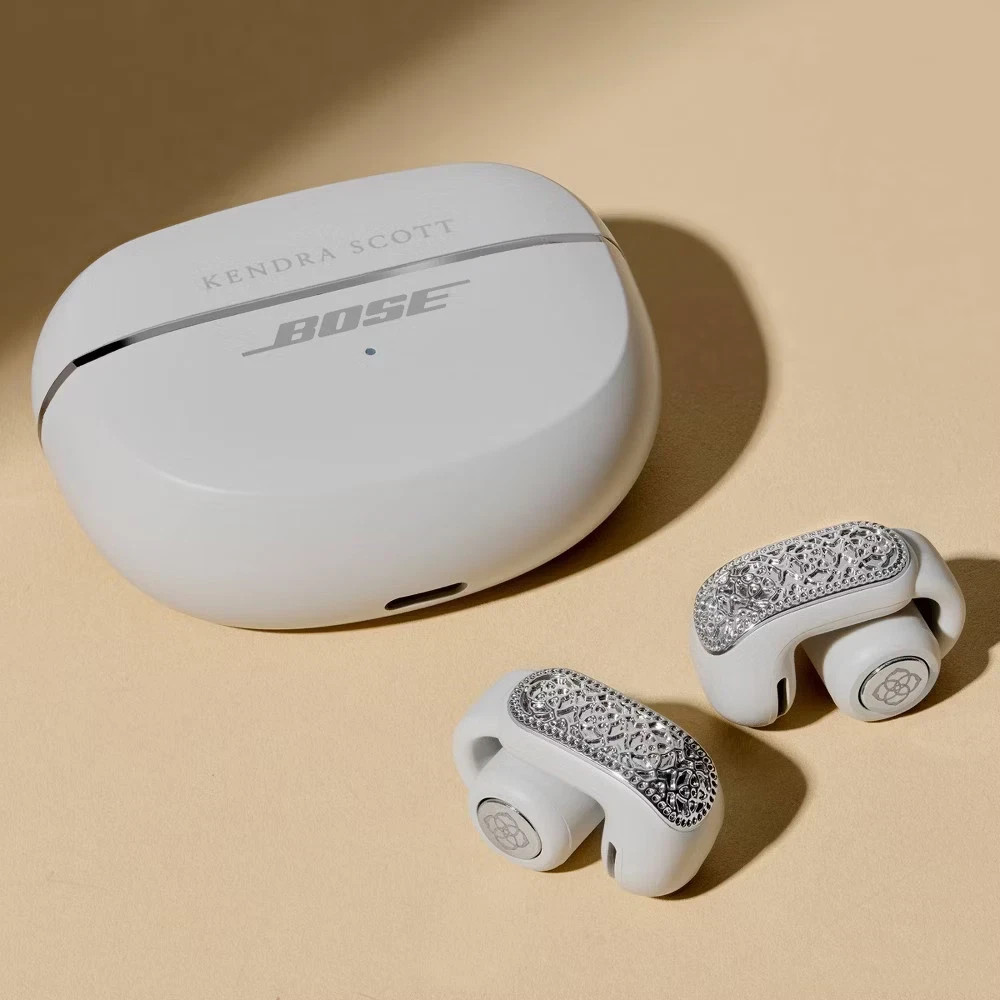 Bose x Kendra Scott Ultra Open Bluetooth Wireless Earbuds – Rhodium Filigree