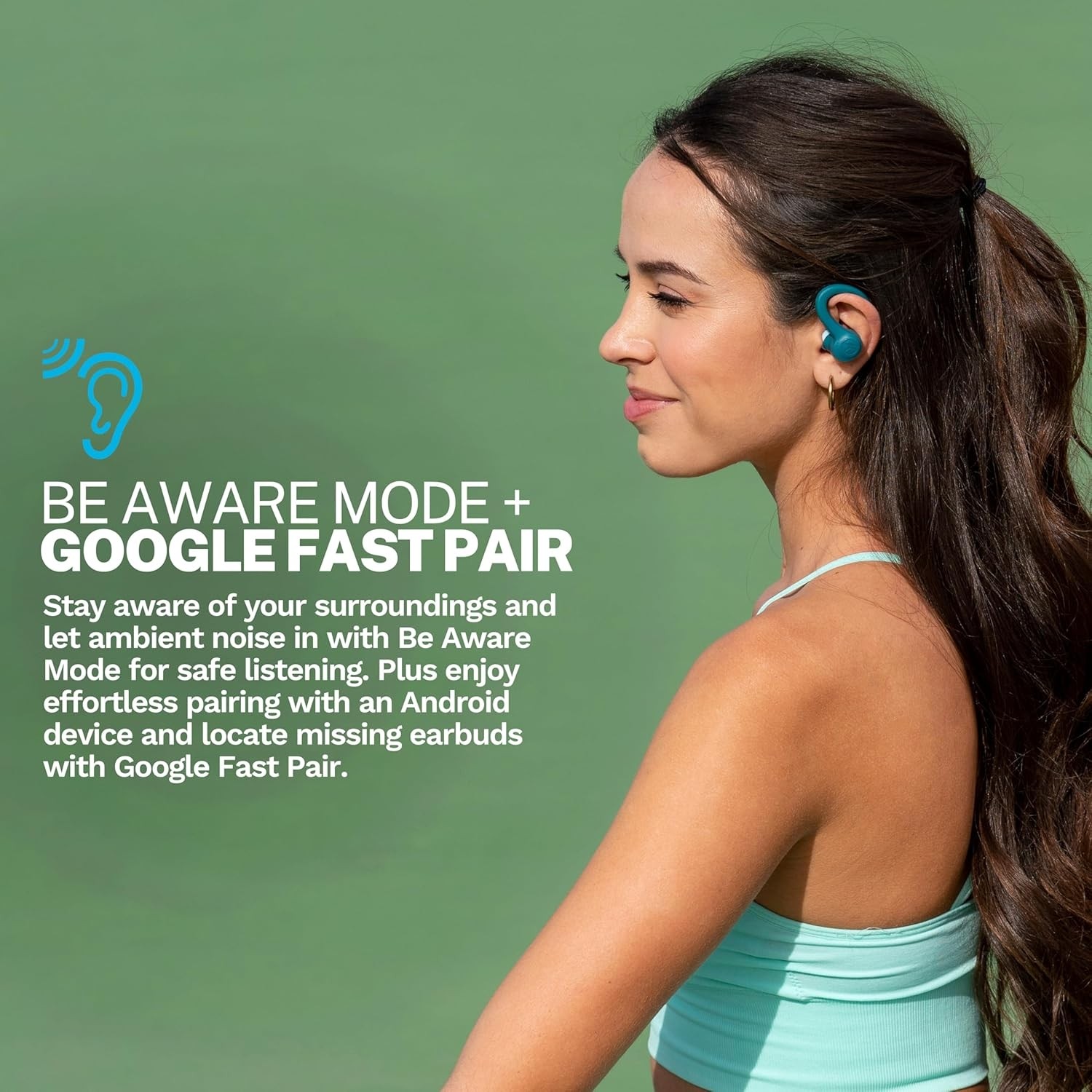 JLab GO Air Sport True Wireless Earbuds Teal EBGAIRSPRTRTEL124
