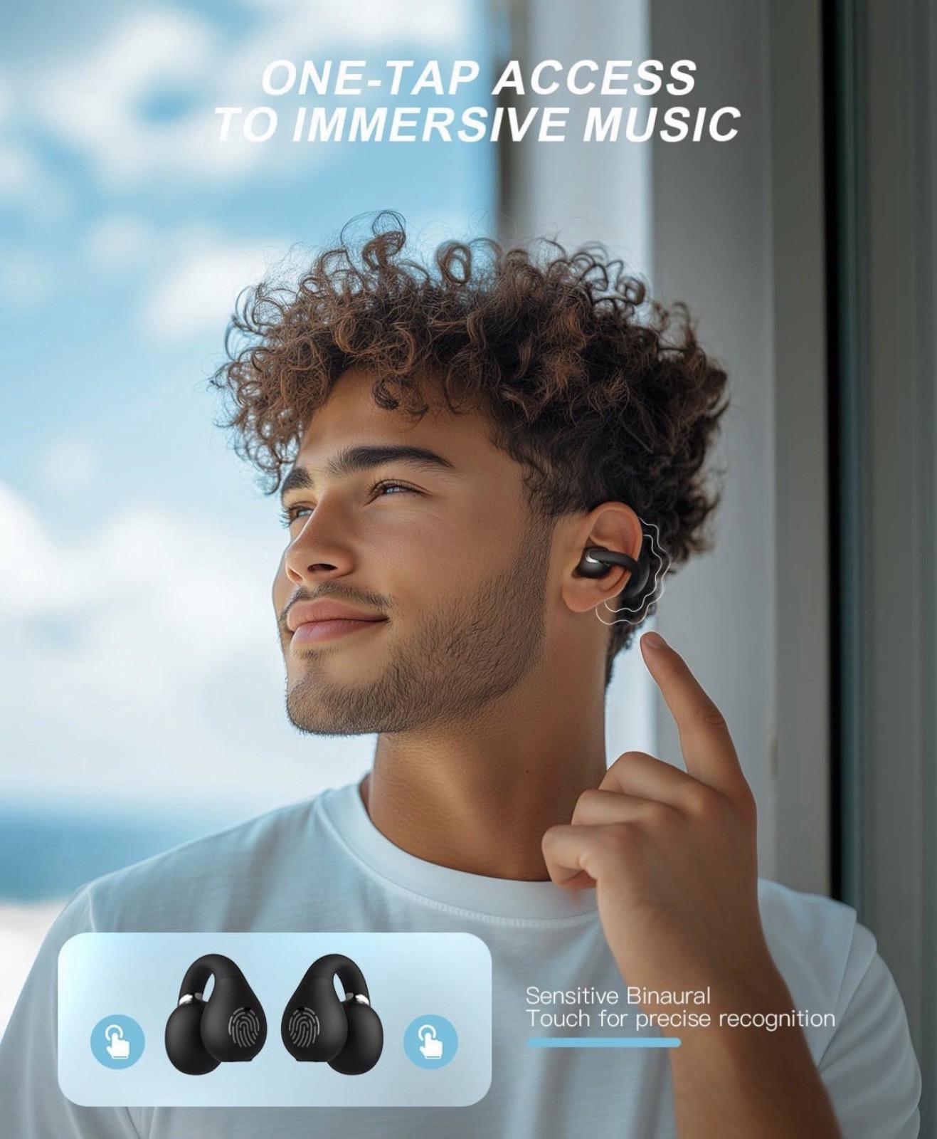 Jzones CT28 True Wireless Bluetooth In-Ear Earbuds Mic Water-Resistant Black