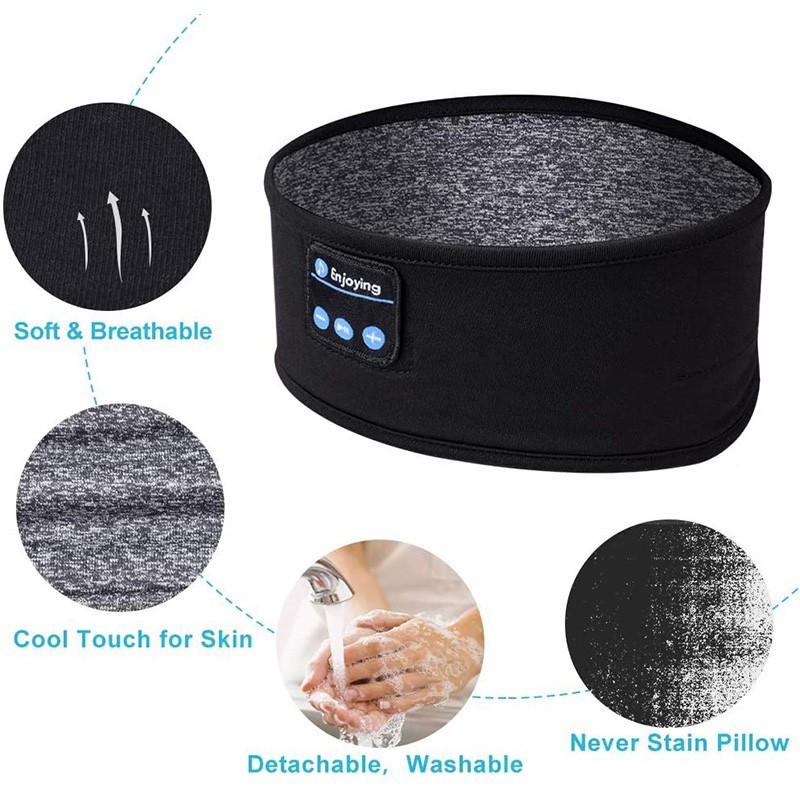 Bluetooth Sleep Headband Headphones Eye Mask Wireless Music Earphones 5.0