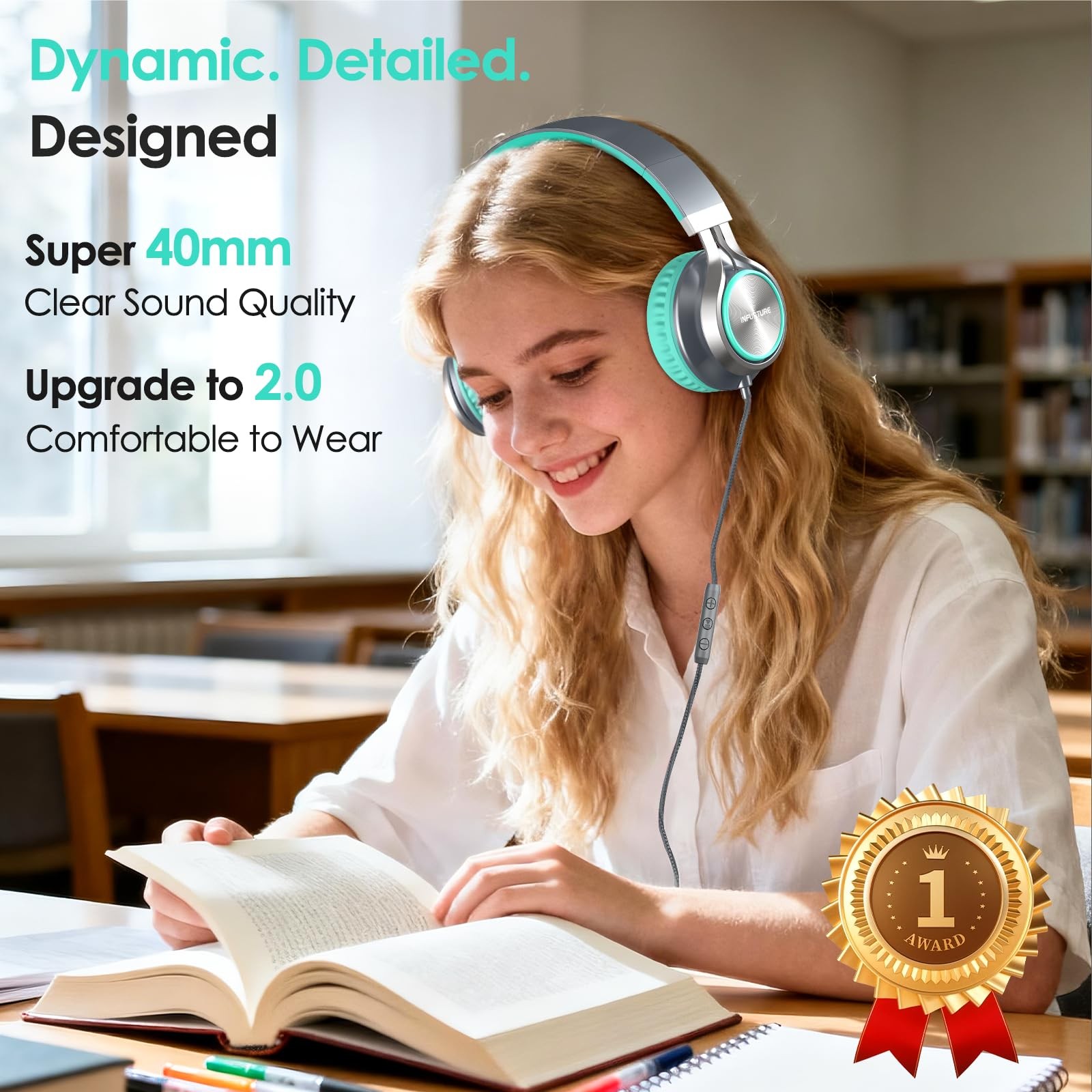 USB C Headphones Wired with Microphone Tangle-Free Plaiting Line,Over Ear Hea…