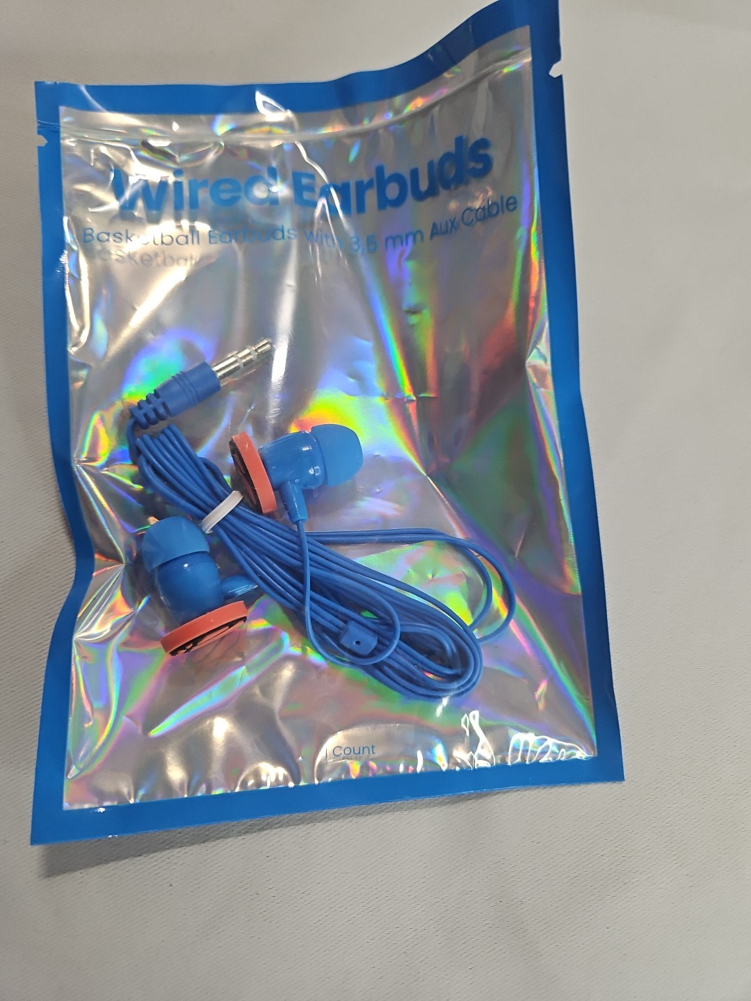 New Wired Earbuds Basketball Earbuds Blue Cable With 35 mm Aux A12