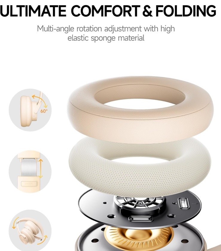 V8 Bluetooth Headphones 80 Hours Playtime Wireless Built in Mic