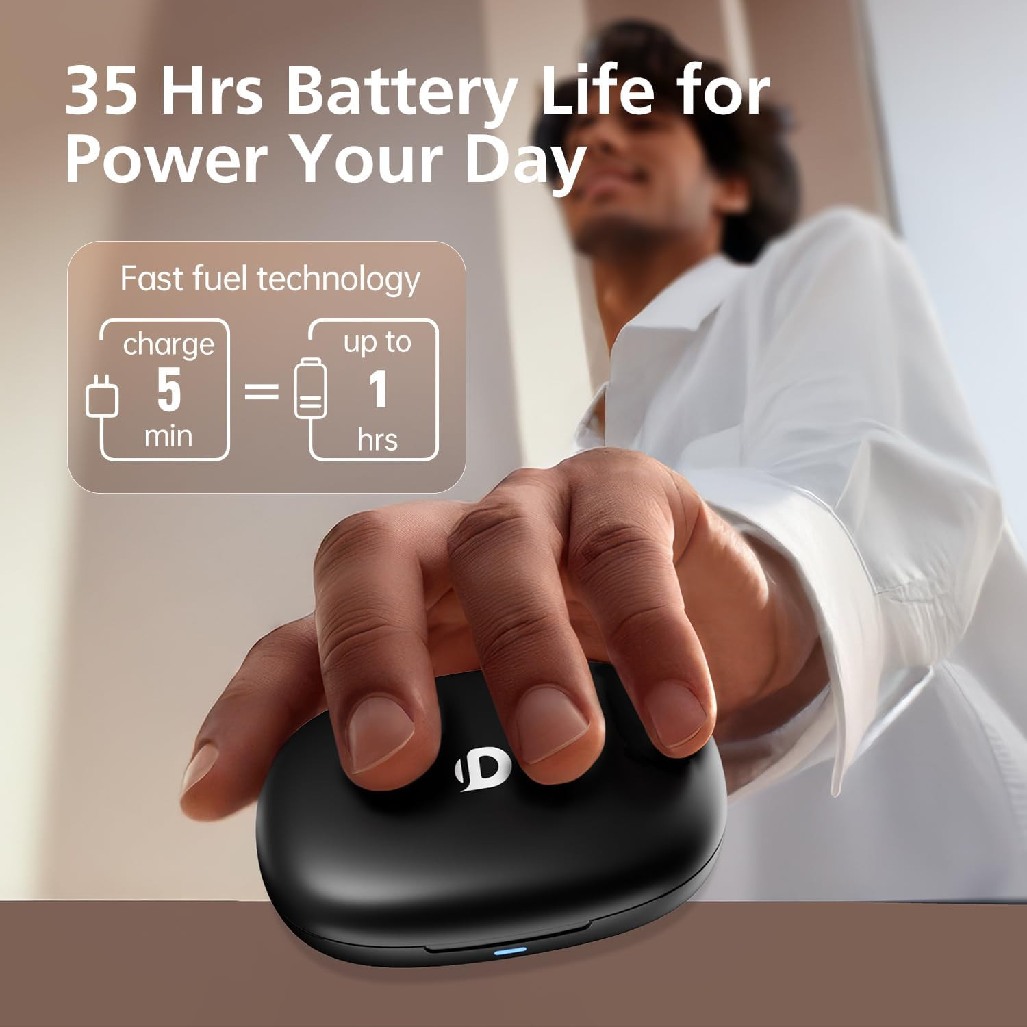 Open Ear Headphones with 35 Hours Playtime, True Wireless Air Conduction Earbuds