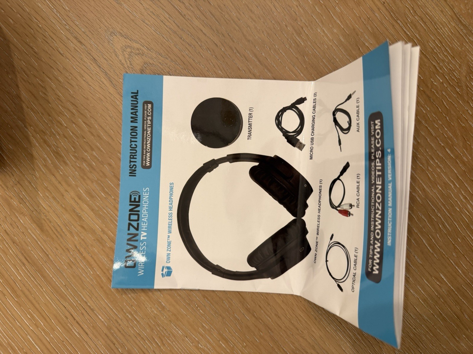 NIB Sharper Image OwnZone Wireless TV Headphones BLK No Wifi/Internet Required