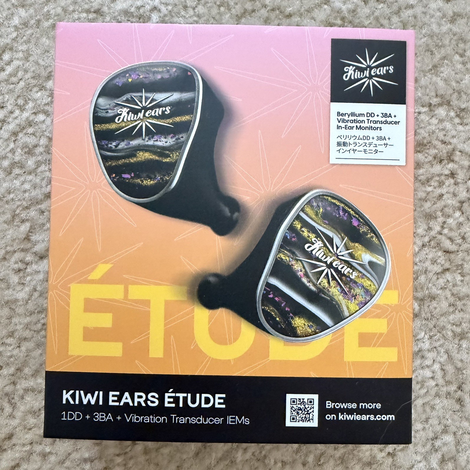 Linsoul Kiwi Ears Étude in Ear Monitor, 3BA+1DD+1BN Hybrid Driver IEM Earphones,