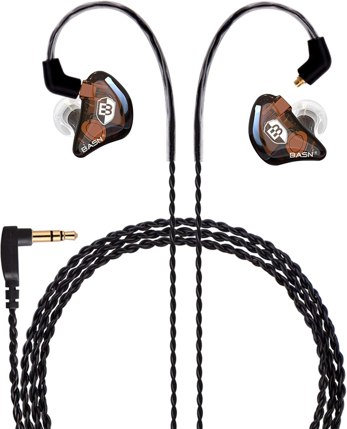 In-Ear Monitor Headphones Dual Dynamic Drivers IEM Earphones Detachable MMCX Cab