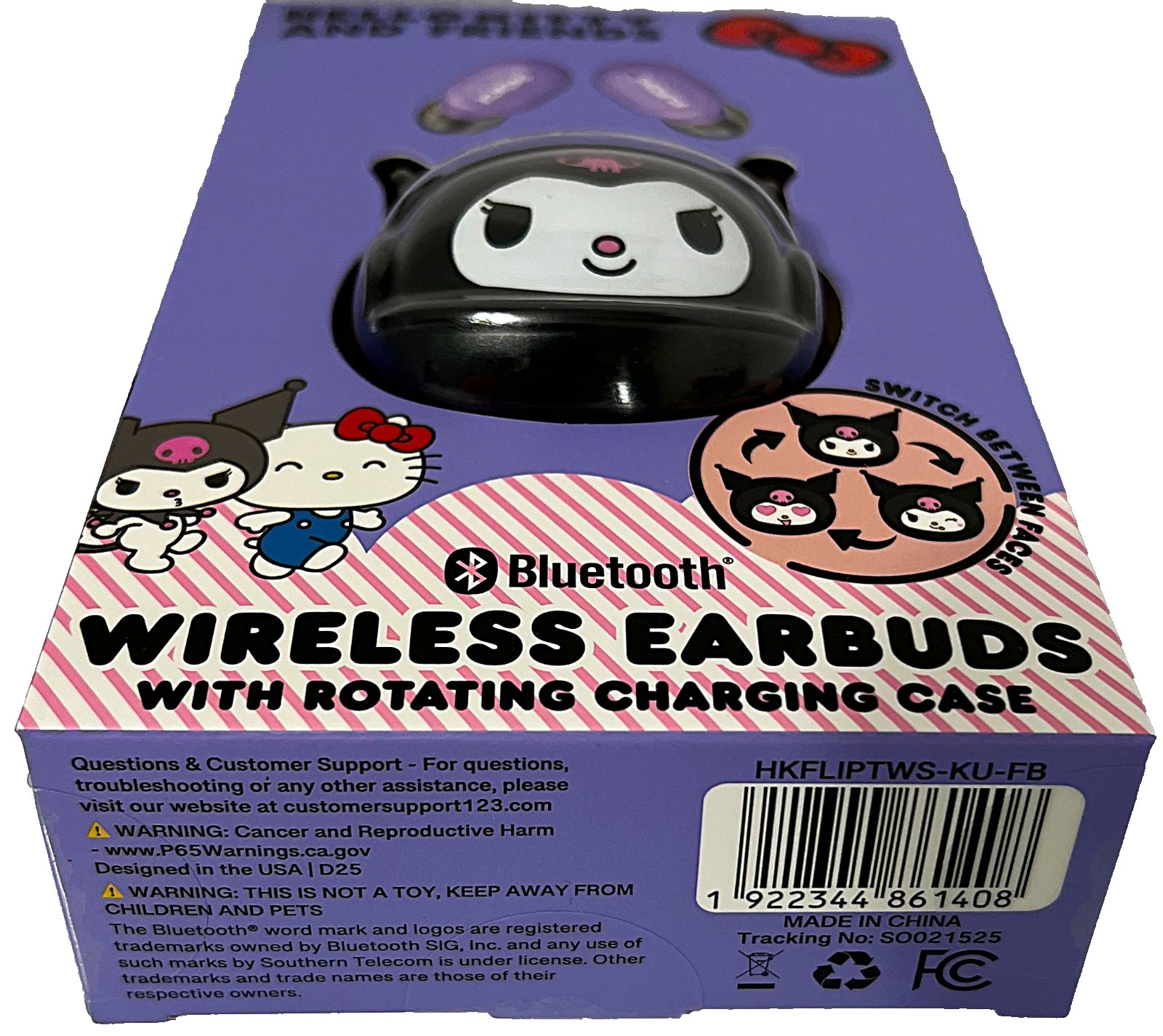 Sanrio Hello Kitty Kuromi Bluetooth Wireless Earbuds w/ Charging Case NIB
