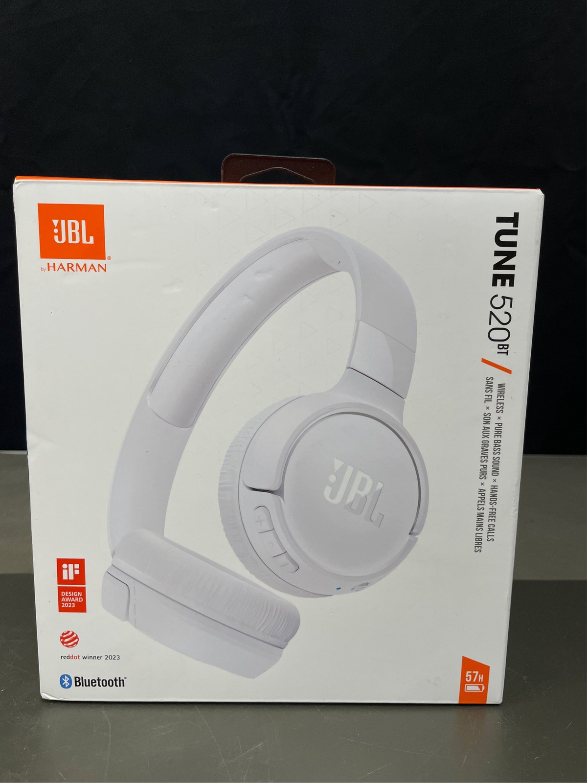 White JBL Tune 520BT Bluetooth Wireless On-Ear Headphones