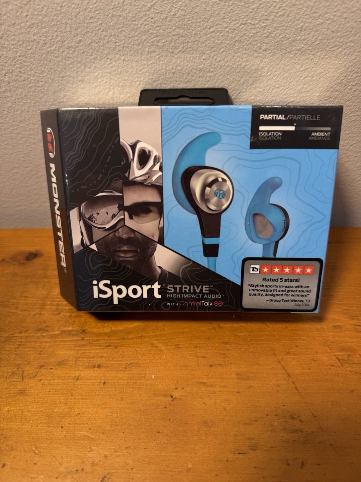 Monster iSport Strive High Impact Audio Blue Headphones W/Control Talk ~ SEALED