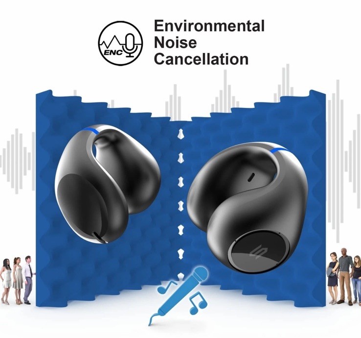 Soul Open-Ear Earbuds S-Clip On Earphones with Air Conduction 36H Playtime