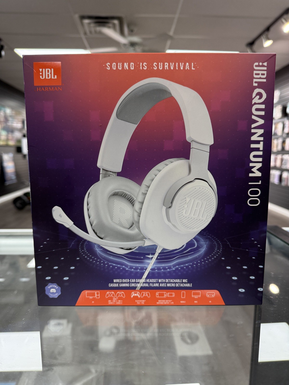 JBL Quantum 100 Over-ear Headphones – White