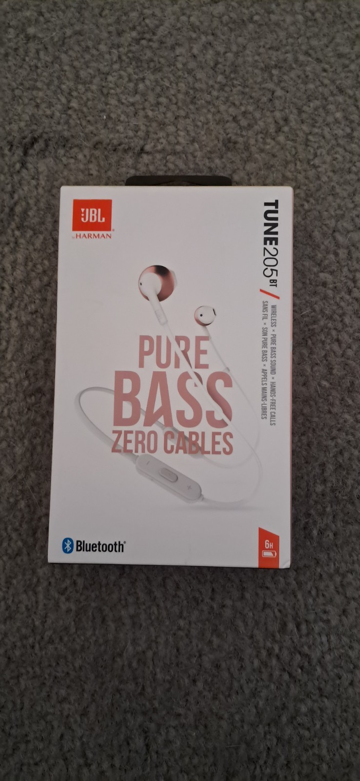 JBL Harman Tune 205 BT Pure Bass Zero Cables Headphones Bluetooth