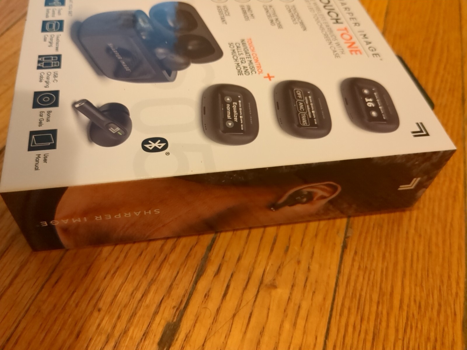 Sharper Image Touch Tone TWS Wireless Earbuds w/ Led Touch Screen Noise Cancel