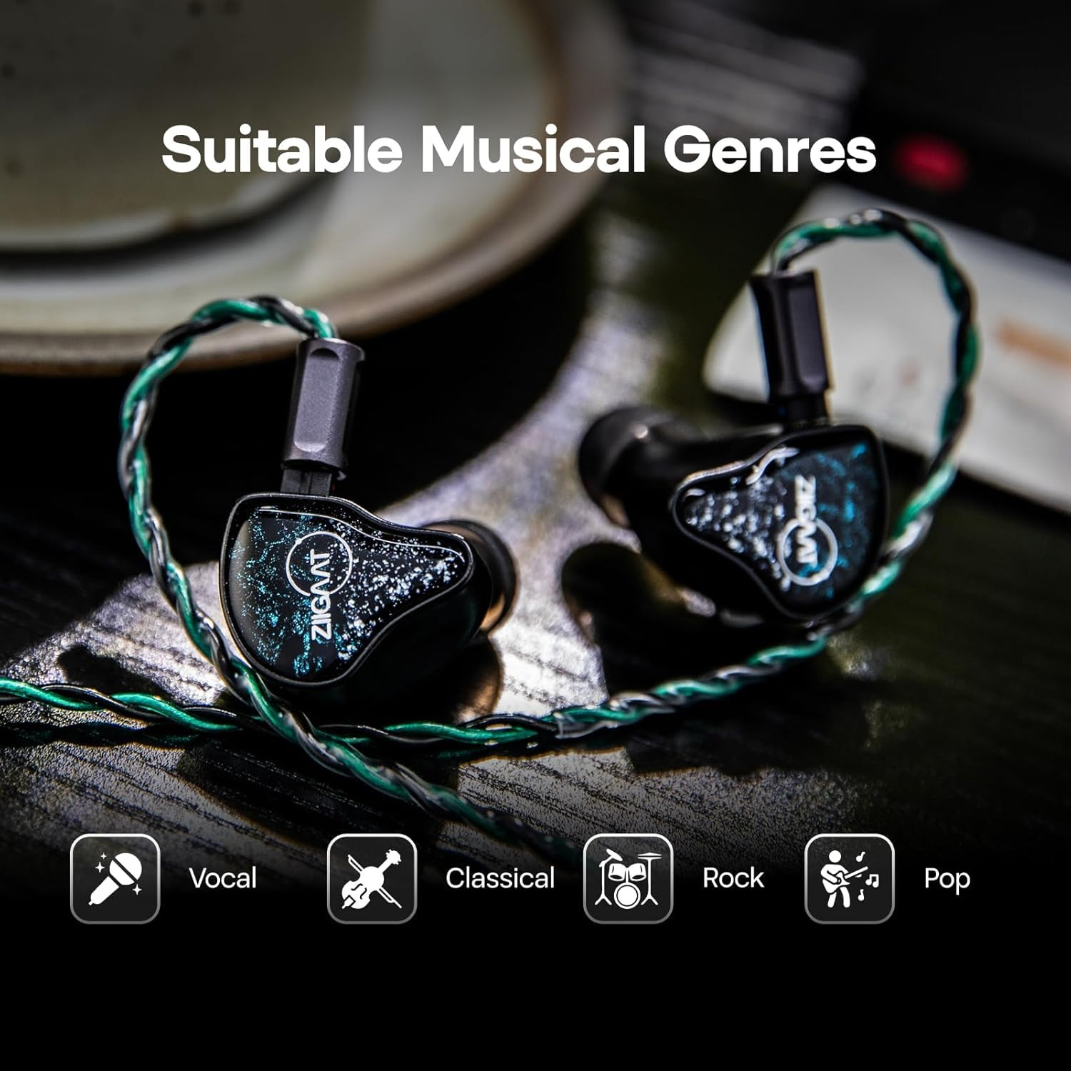 Ziigaat X Hangout. Audio: Odyssey 2 in Ear Monitor, 1DD + 3BA Hybrid IEM, Hifi W