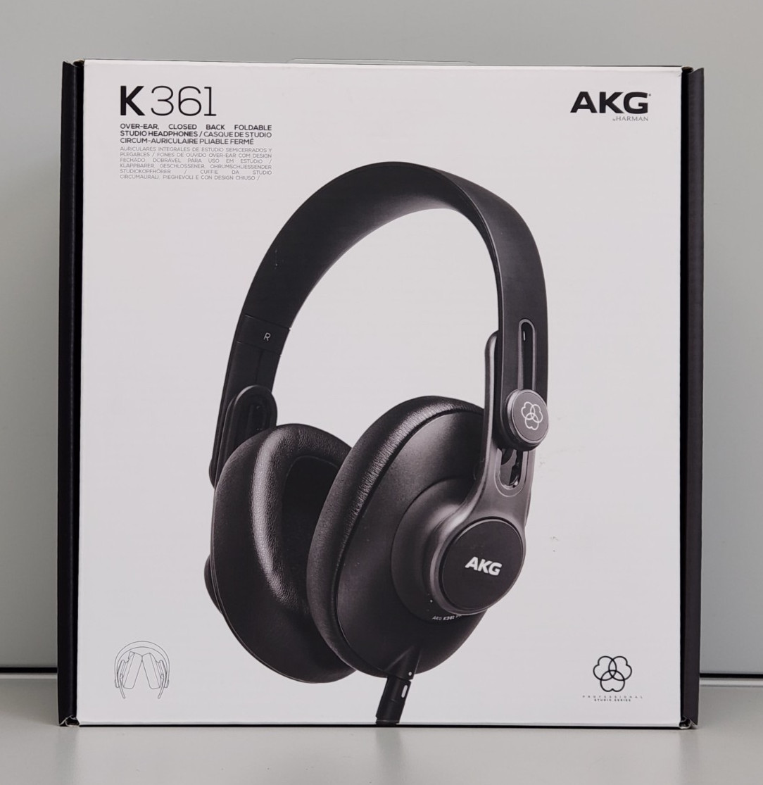 AKG K361 Over-Ear Closed Back 50mm Foldable Studio Headphones Black, Tested