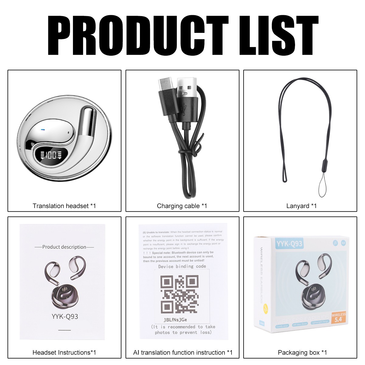Translation Earbuds 144 Languages with AI Assistant Voice to Text US