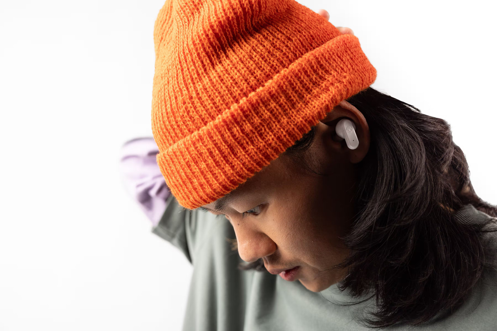 Skullcandy – Dime 3 True Wireless Bluetooth In-Ear Earbuds – Bone/Orange