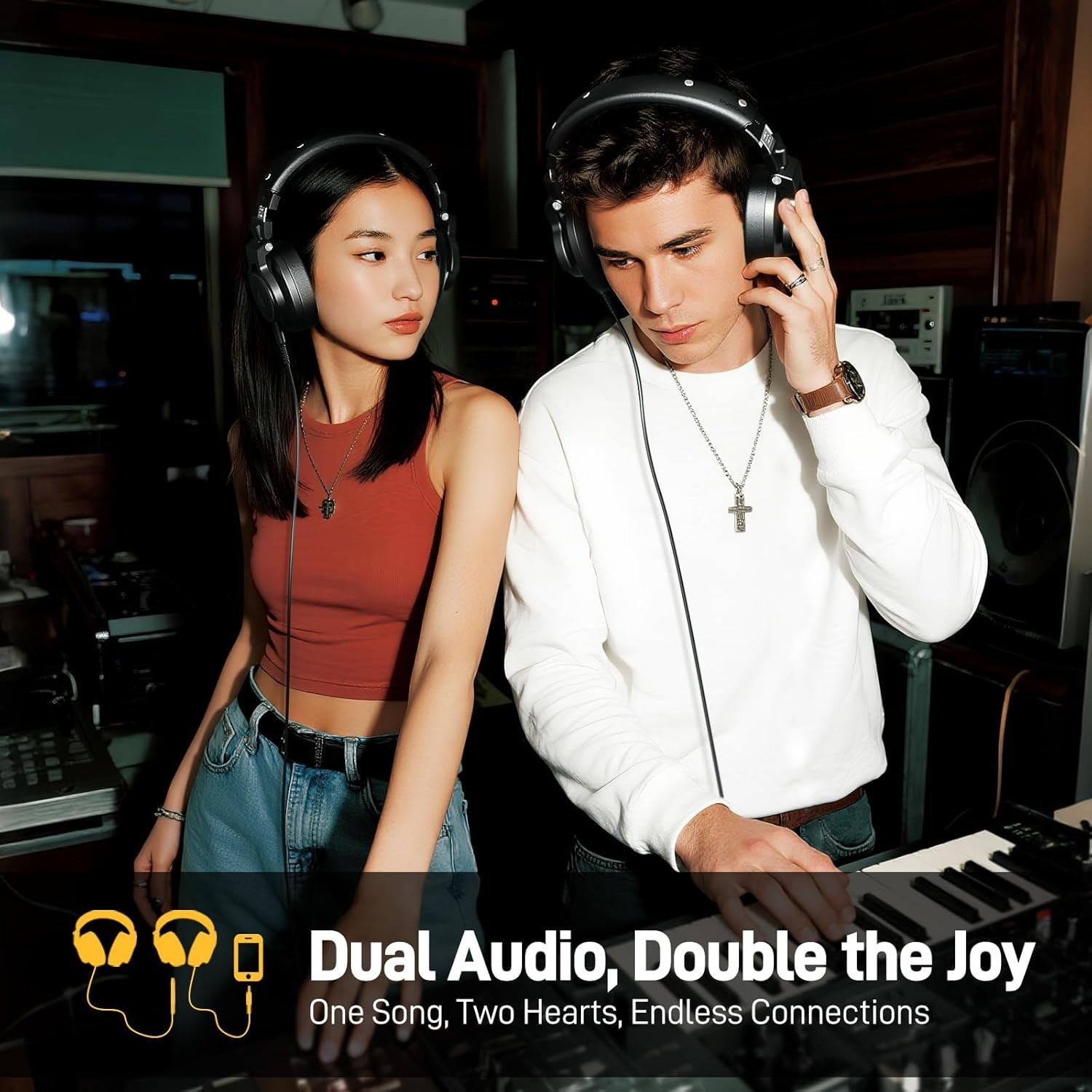 Auriculares Estudio DJ Over Ear 50mm Jack 3.5 a 6.35mm Grabacion Musica MH700