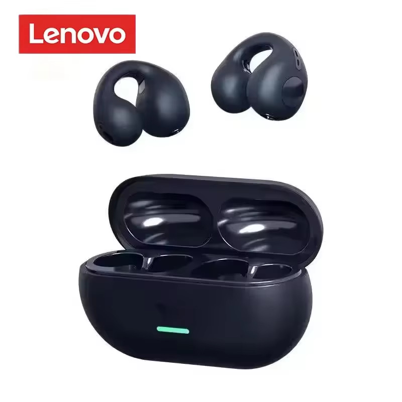 🎧 Lenovo Clip‑On Wireless Earphones BT5.3 Sport Travel Ear Hook – BLACK