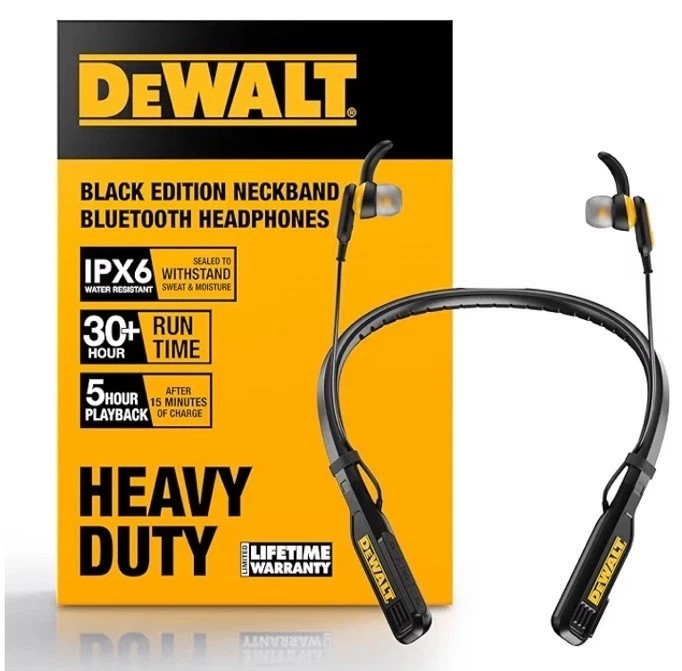 ✅NEW! DEWALT Heavy Duty 2-In-1 Neckband Bluetooth Headphones