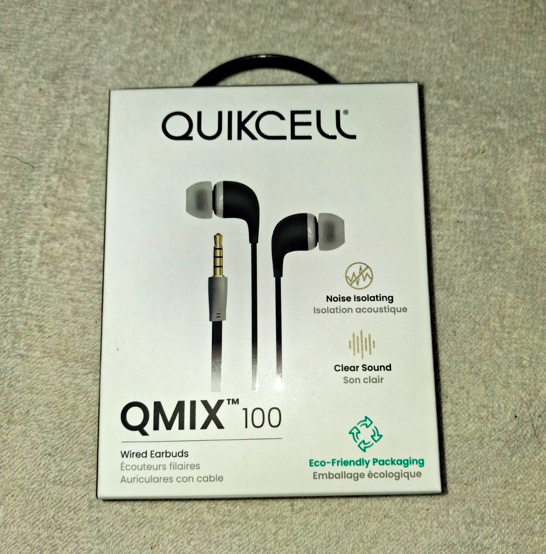 Quikcell QMIX 100 In-Ear Wired Earbuds 3.5mm Jack Noise Isolation Black