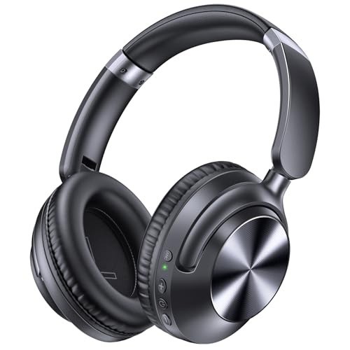 Wireless Over Ear Noise Cancelling Headphones, 100H Playtime, Fast Charging, Hi-