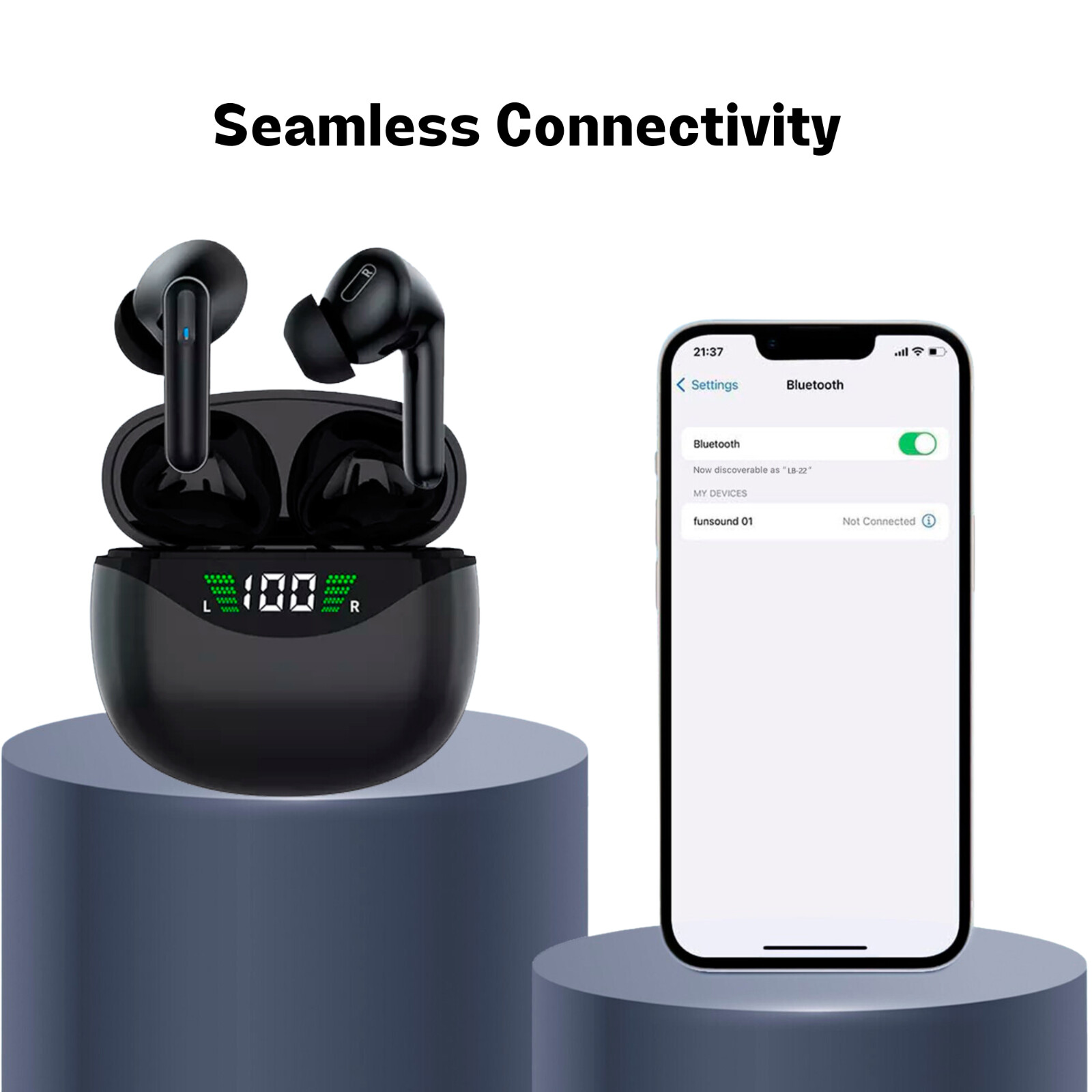 Bluetooth Earbuds Headset 5.3 Wireless Noise Cancelling TWS Trucker Waterproof