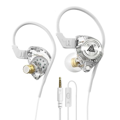 Yeabomy Wired Gaming Earbuds In-Ear Monitors HiFi Deep Bass Headphones White