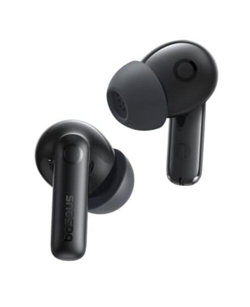 Bass BP1 Pro Noise Cancelling Wireless Earbuds, Real-Time Adaptive Space Black