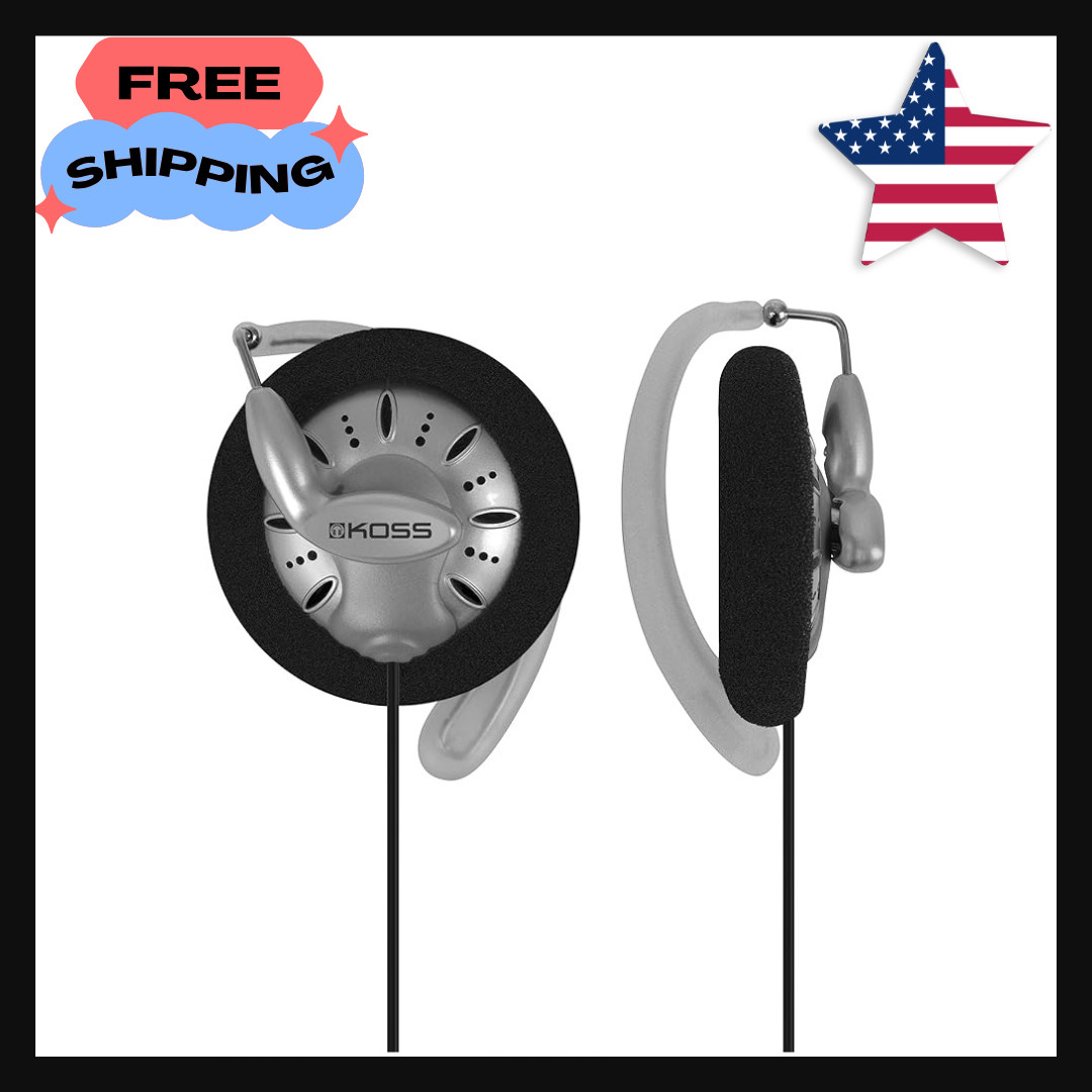 Koss KSC75 Ear-Clip Headphones – Black/Silver
