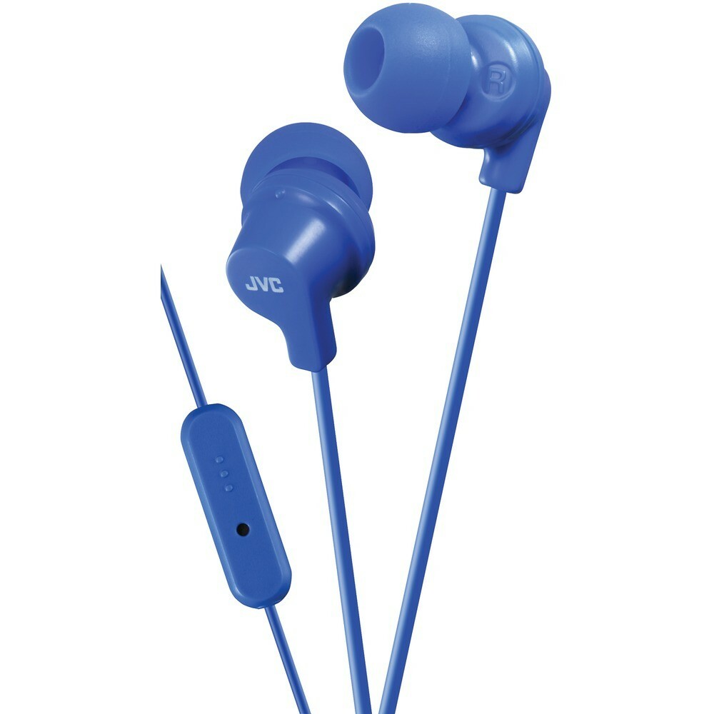 JVC Blue Colorful Sound Earbuds with Remote and Mic Earbuds 8-23K Hz USA Seller