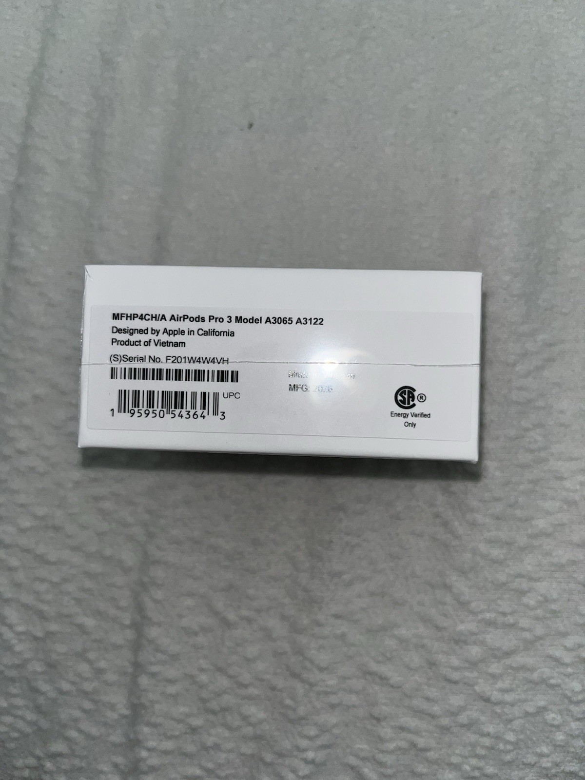 Apple AirPods Pro 3 White ANC In-Ear Wireless Earbuds USB-C Bluetooth MPN