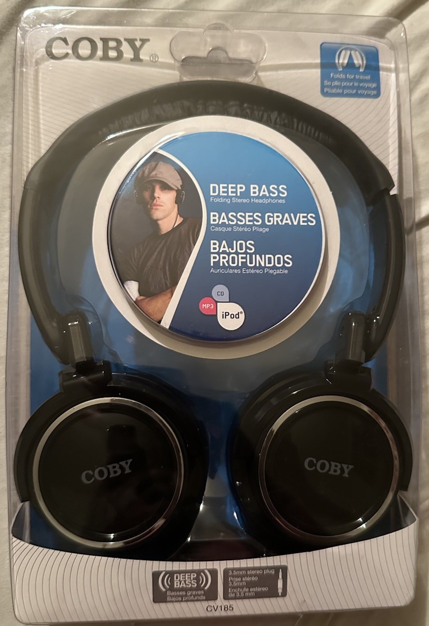 2010 Coby Deep Bass Headphones CV185 NEW