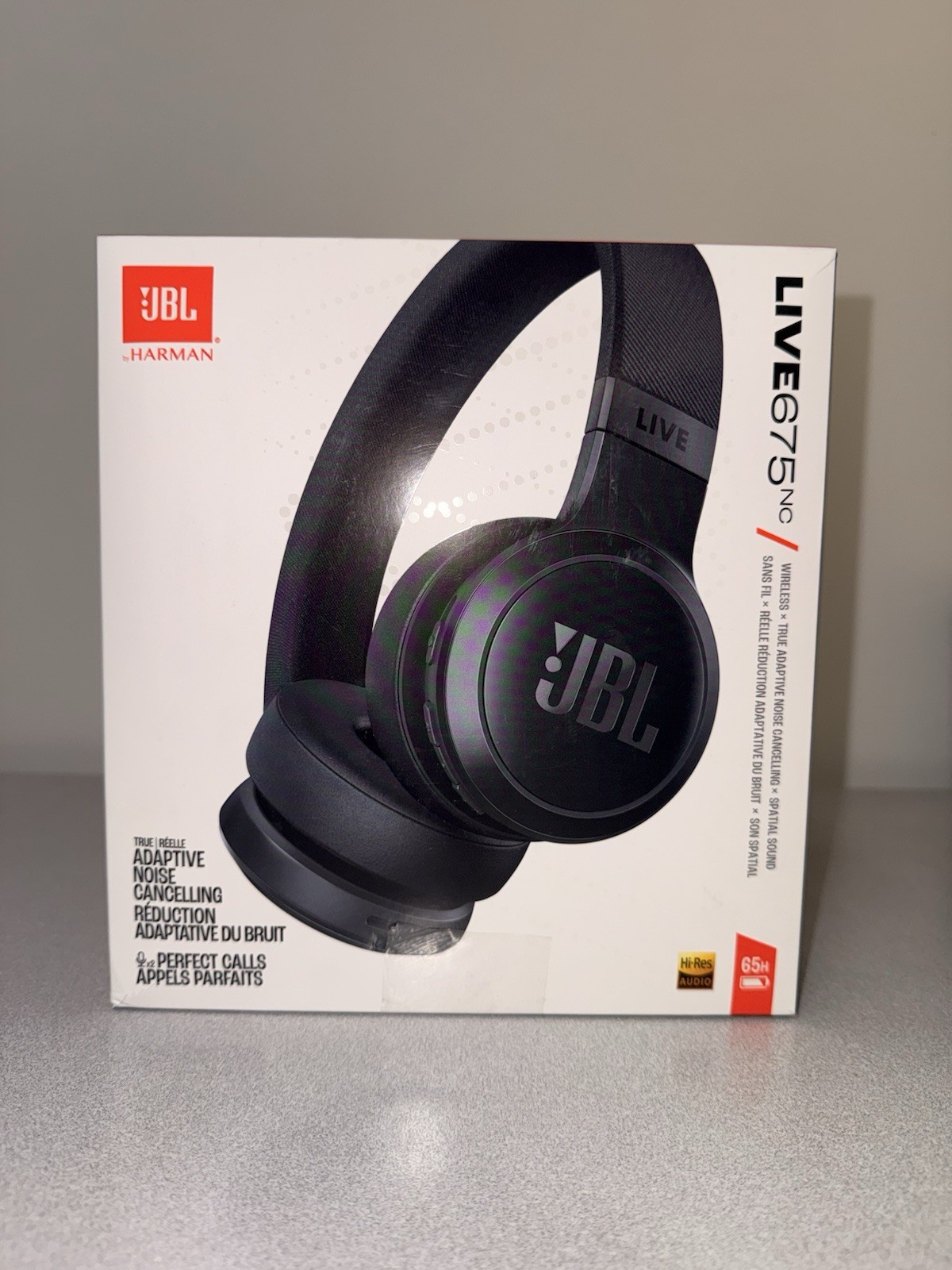 JBL by Harman Live 675NC Wireless True Adaptive Noise Cancelling Headphones- NOB