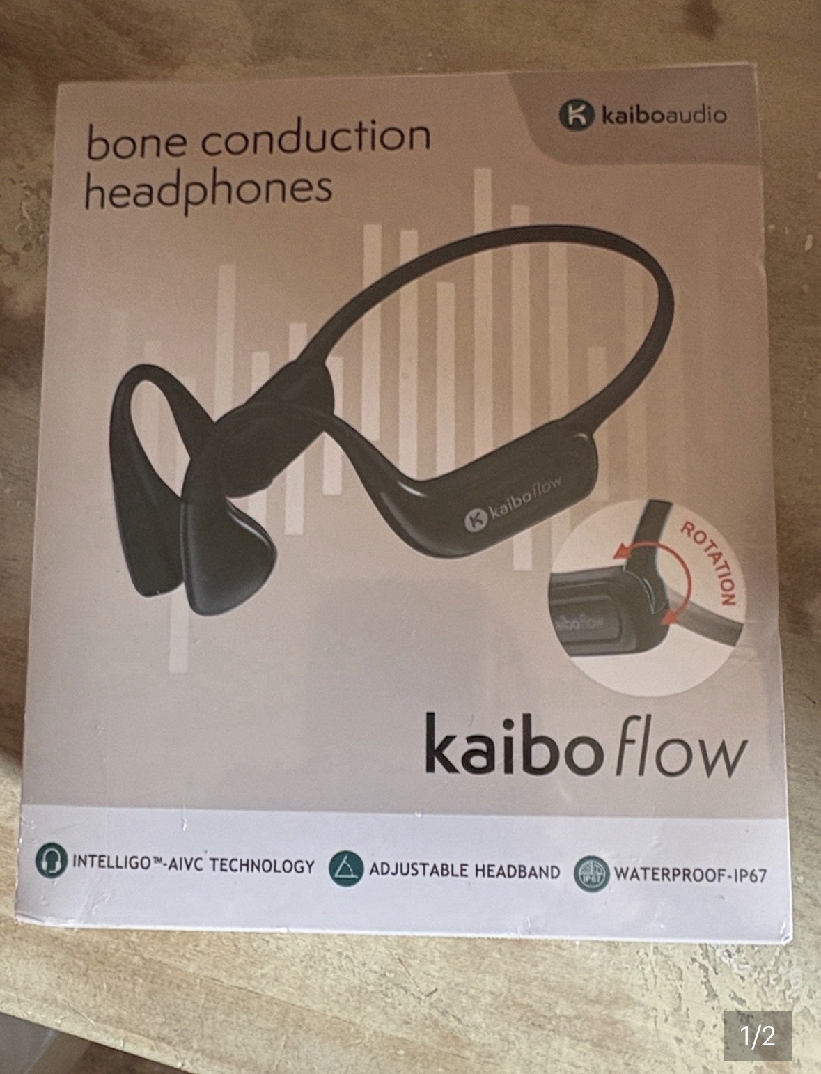 Kaibo Flow – Bone Conduction Headphones with Noise-Cancelling Mic Black New