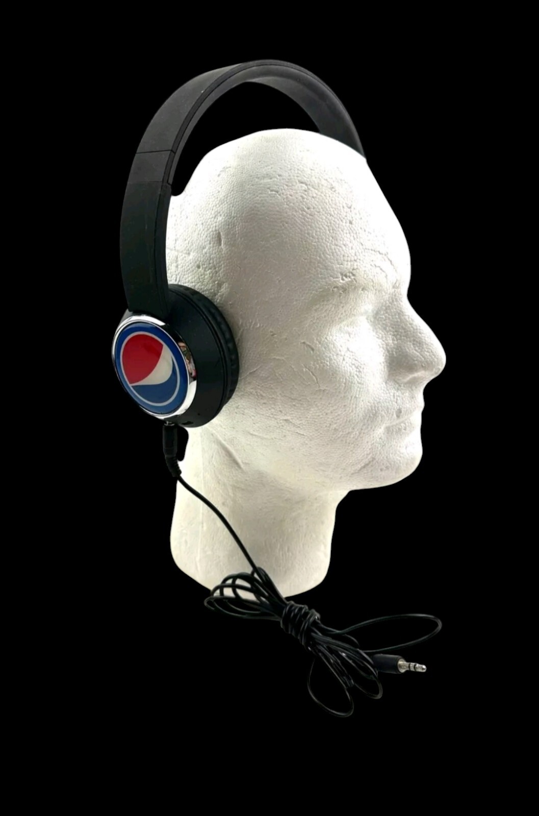 Pepsi Logo Original Audio Headphones 1.5mm Jack – Removable Cord 6′ – Rare