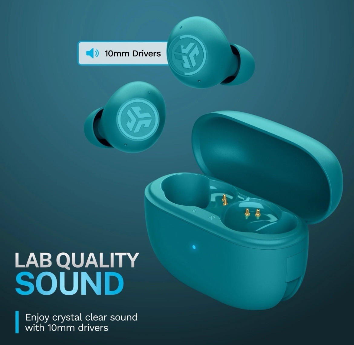 JLab Go Pop ANC True Wireless Earbuds , 24+ Hr Playtime, Bluetooth, Android/iOS