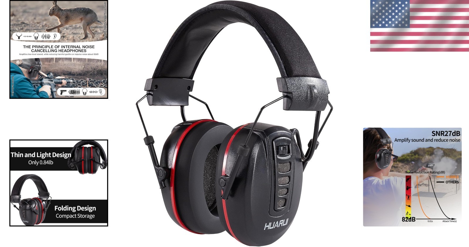Adjustable 24dB Noise Cancelling Earmuffs for Gun Range – Ultimate Comfort