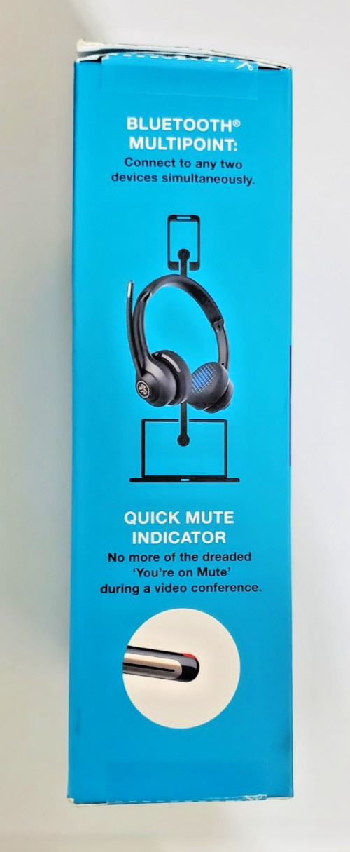 JLab GO Work Wireless On-Ear Headset 2nd Gen, Bluetooth, USB-C, Mic, Black – NEW