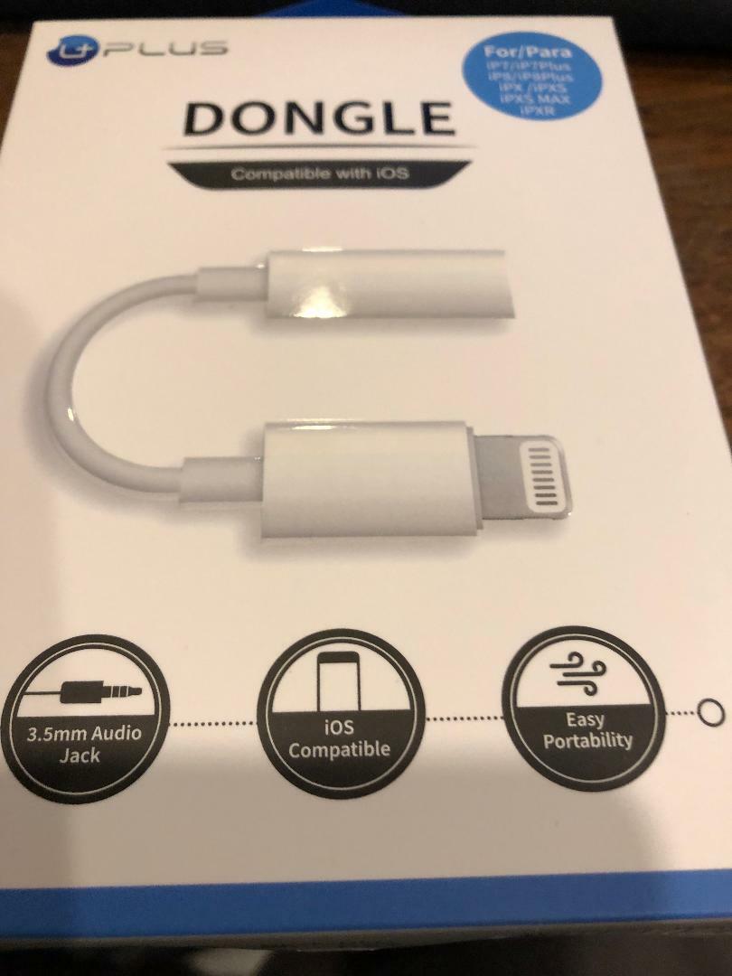 DONGLE LIGHTNING JACK FOR APPLE PRODUCTS TO 3.5 mm AUDIO JACK , IOS