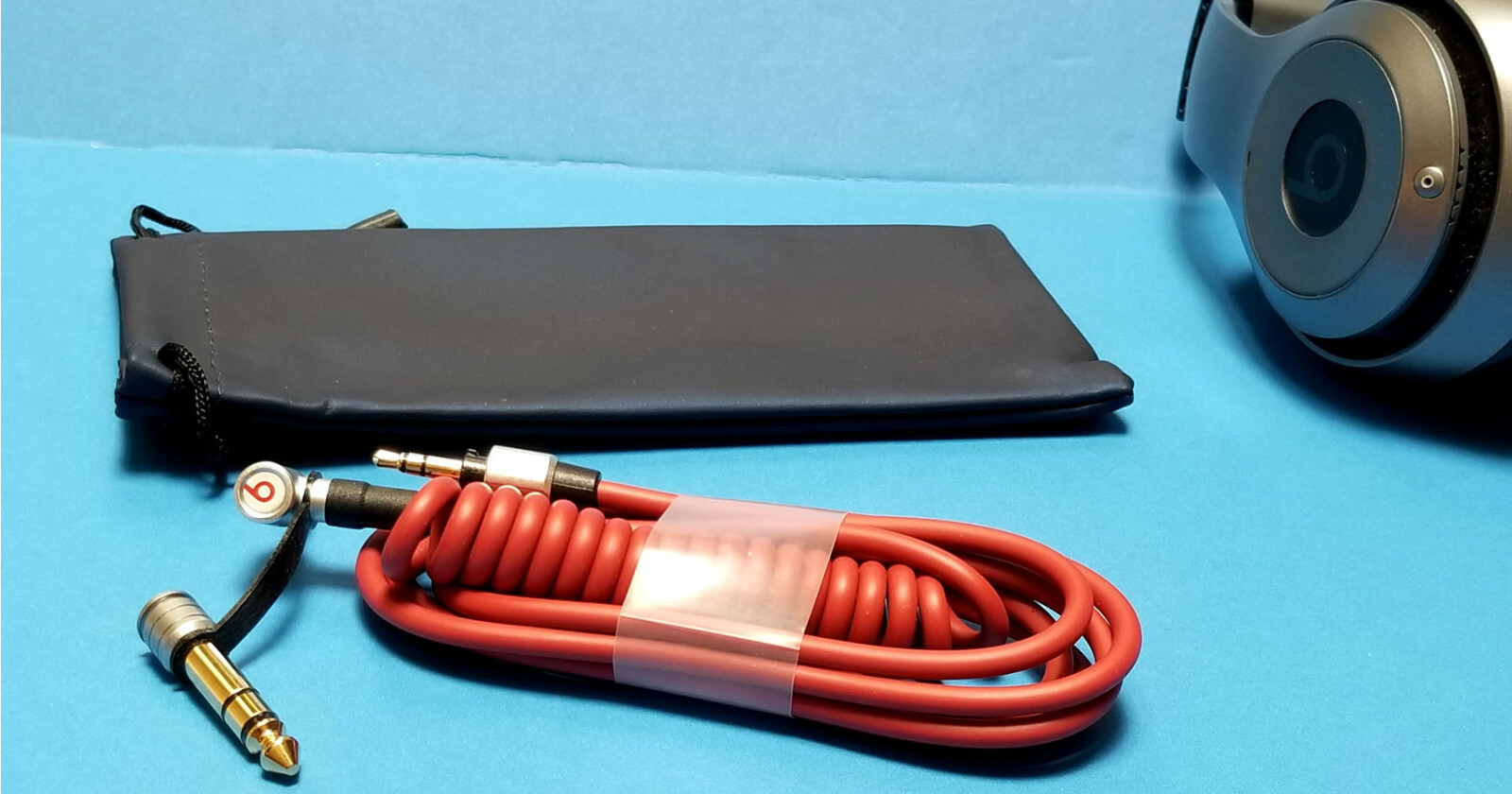 Audio Cable for Beats PRO DETOX. Coiled Cable with 3.5 & 6.5 mm Male Connector