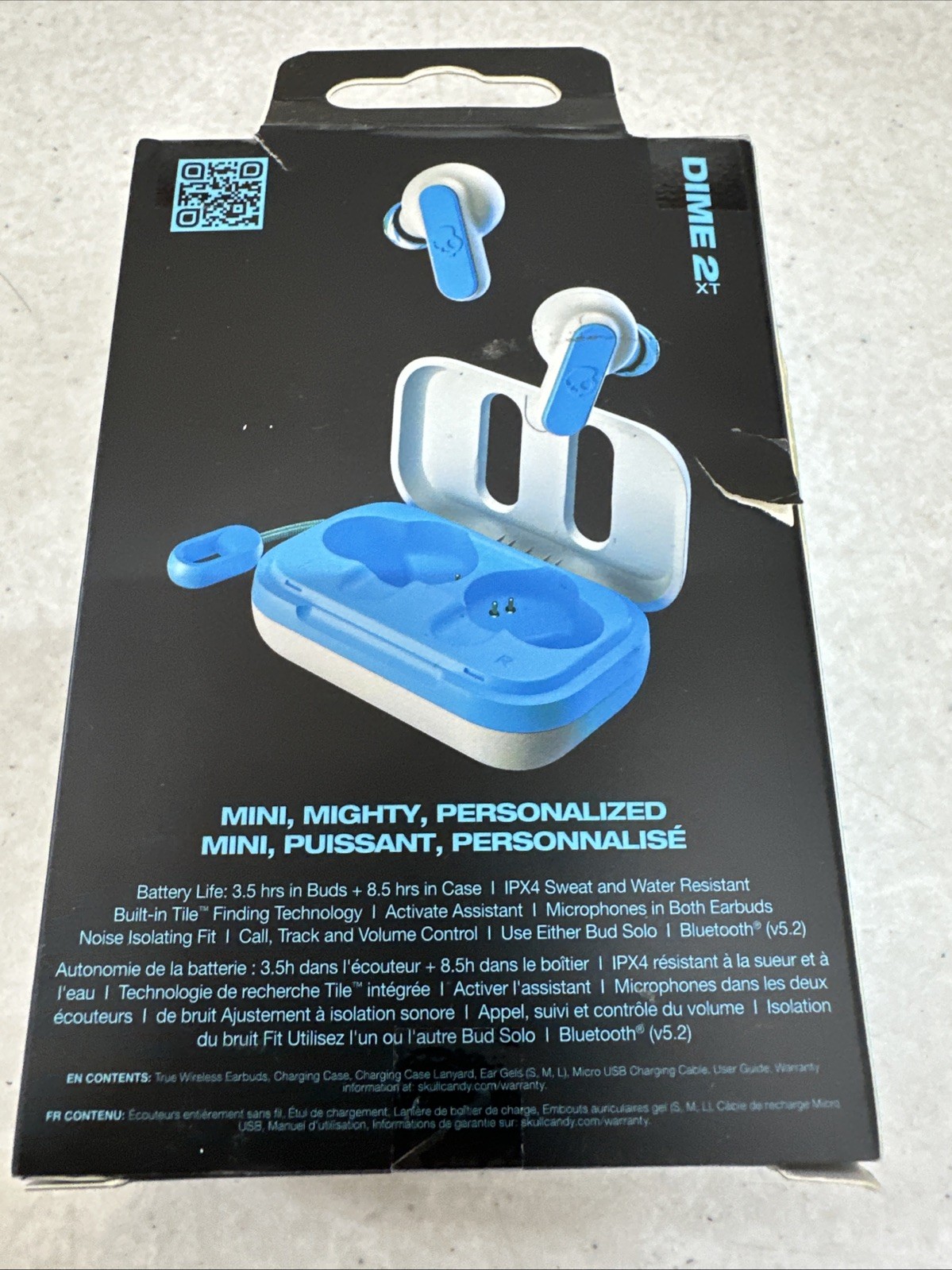 Skullcandy DIME XT2 True Earbuds – Light Blue Gray Brand New