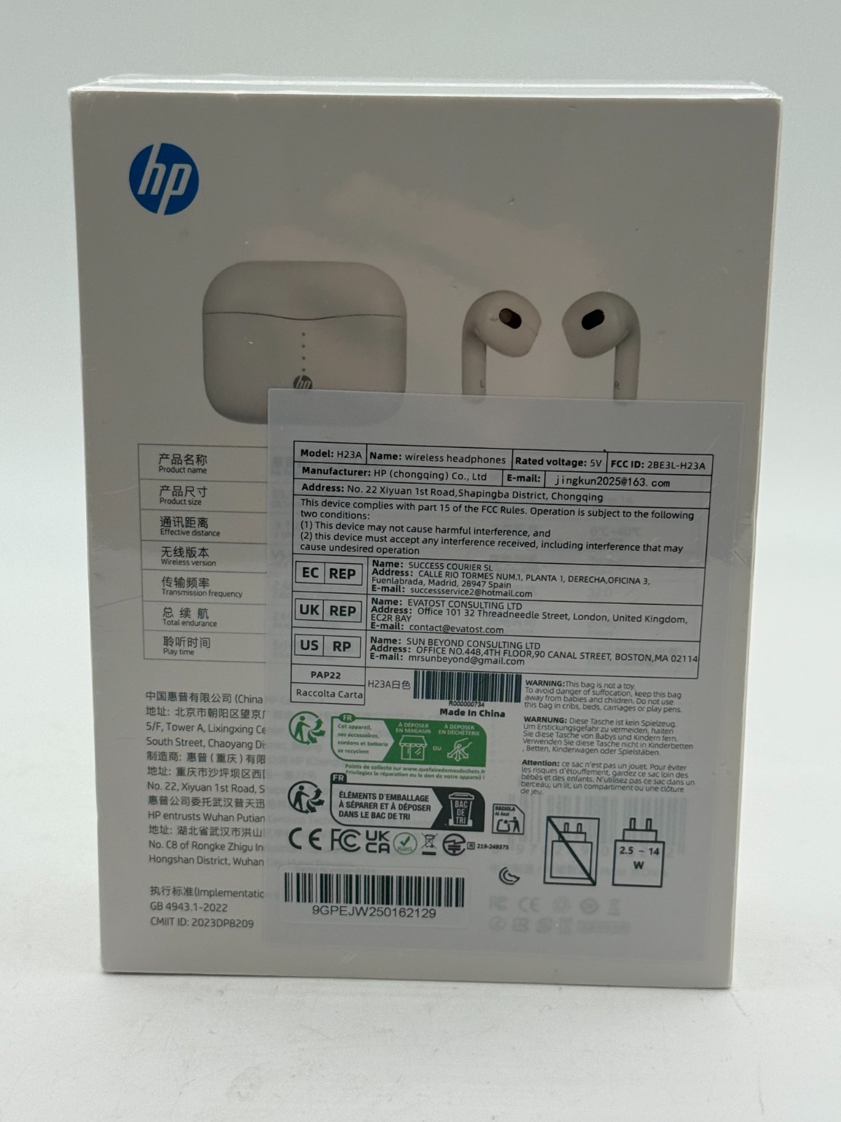 HP True Wireless Headphones NEW Earphones