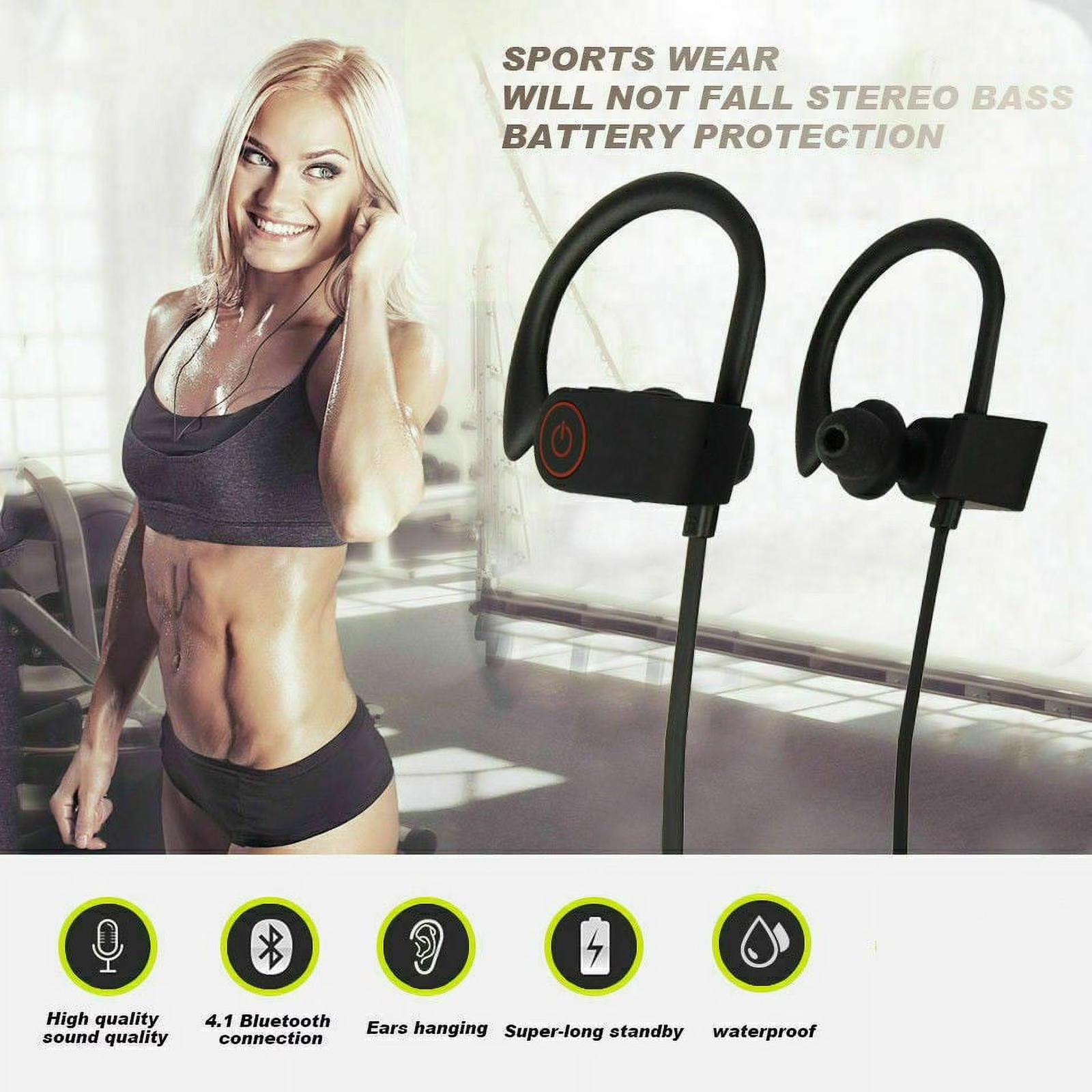 Waterproof Bluetooth 5.0 Earbuds Stereo Sport Wireless Headphones in Ear Headset