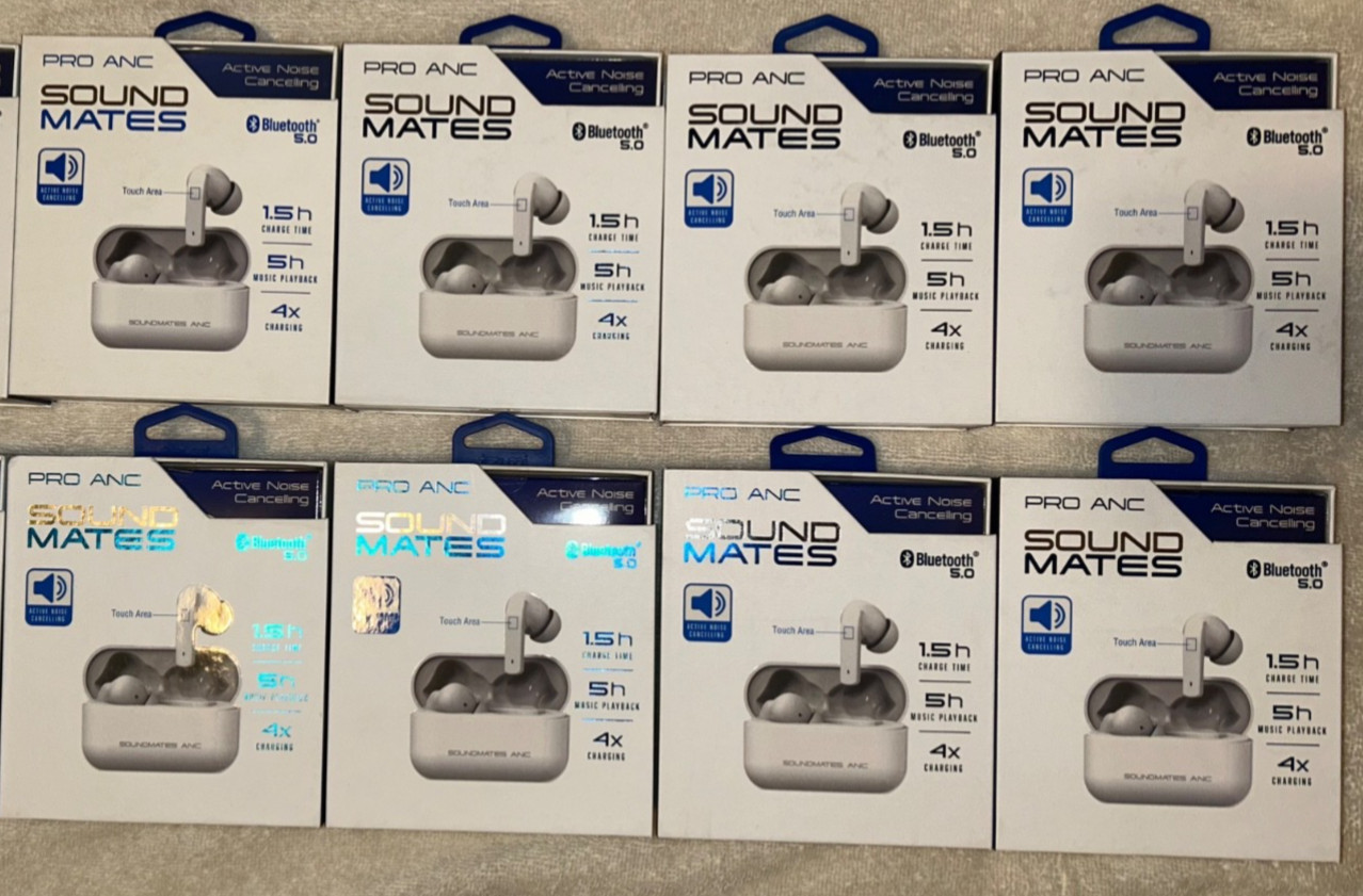 Eight (8) Brand New in Box Tzumi Soundmates PRO ANC Earbuds