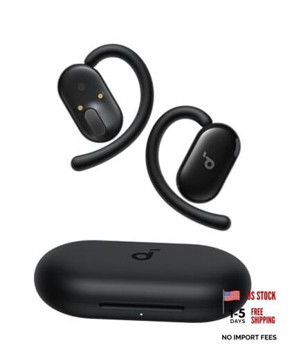 V20i by Anker Open-Ear Headphones, Adjustable Ear Hooks, Ultra-Comfort, Black